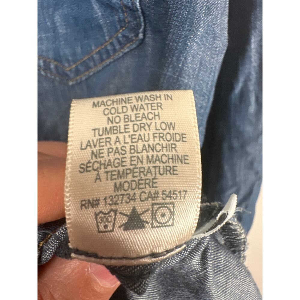 Cloth & Stone Anthropology Denim Button Up Women’s S Roll Tab Sleeve - Picture 8 of 9
